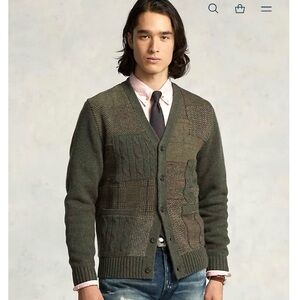 Polo by Ralph Lauren Green and Brown Cardigan